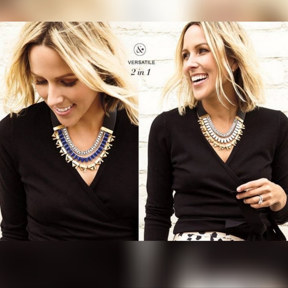 Stella & Dot Natalie Reversible Faux Leather Statement Necklace